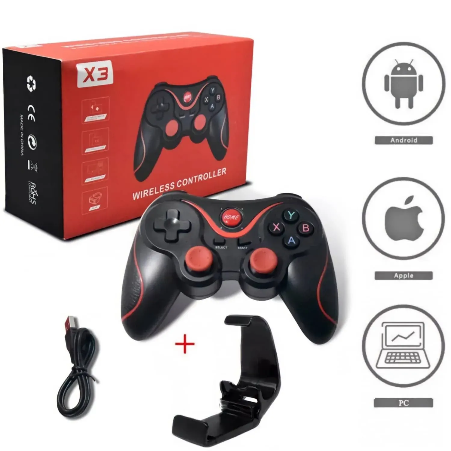 Control Bluetooth Celular Pc Gamepad Android Los Pc+ Soporte