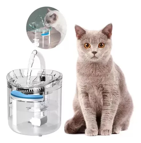 Fuente De Agua Para Mascotas Gatos Silencioso Automatico Color Transparente oscuro