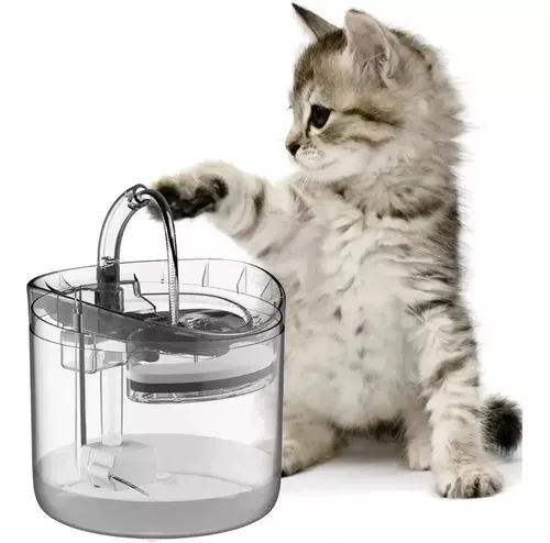 Fuente De Agua Para Mascotas Gatos Silencioso Automatico Color Transparente oscuro