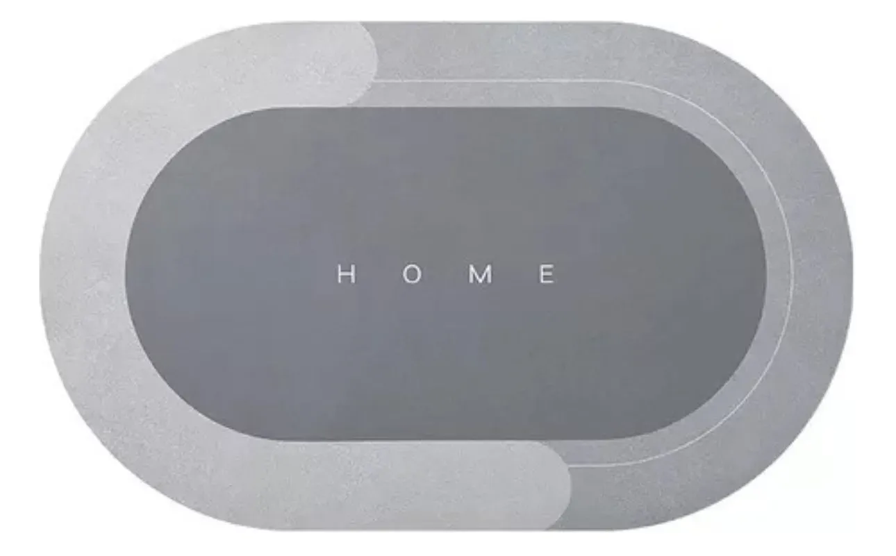 Tapete De Baño Ultra Absorbente Antideslizante Color Oval Gray L As described