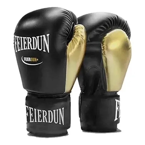 Guantes De Boxeo Feierdun 12 Onzas Para Entrenamiento Sport Negros