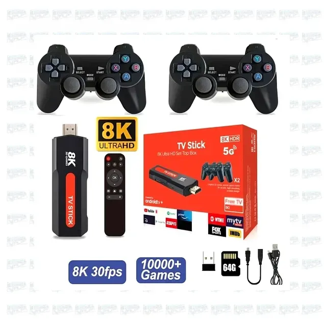 Consola Game Tv stick Android Retro Streaming 8k + Magis Tv