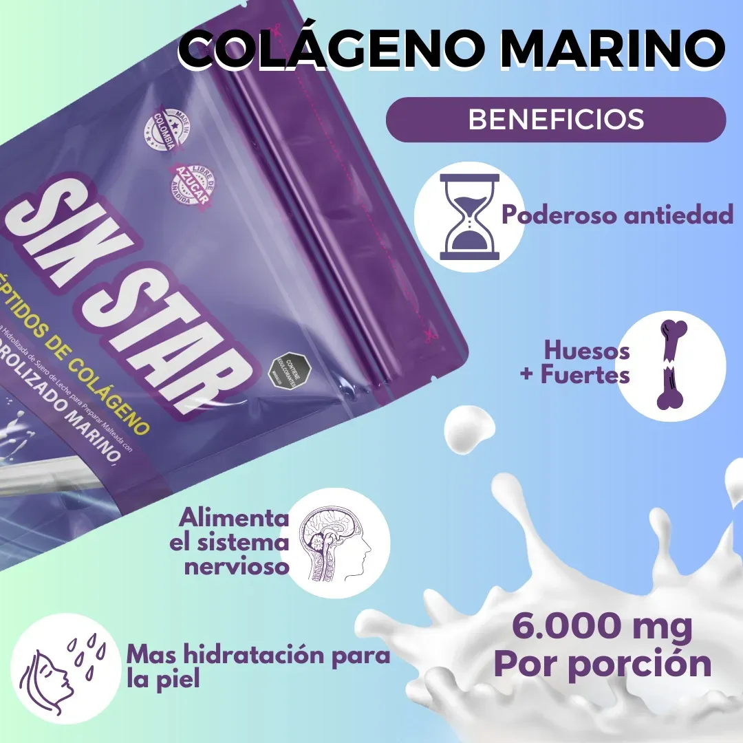 Colágeno Hidrolizado Marino SIX STAR x 450 g