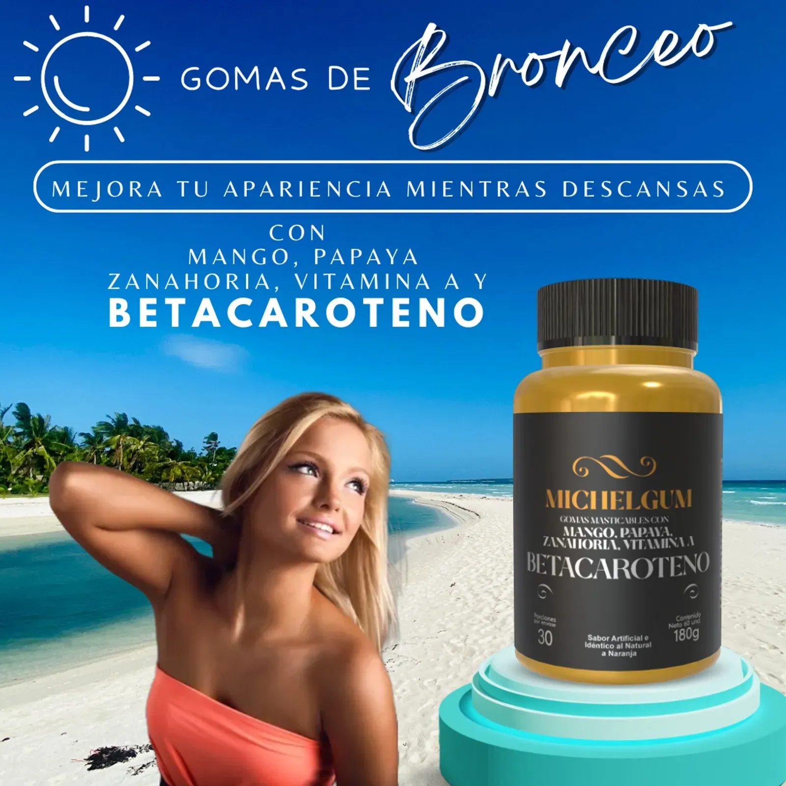 Gomitas De Bronceo Con Betacaroteno x 180 g