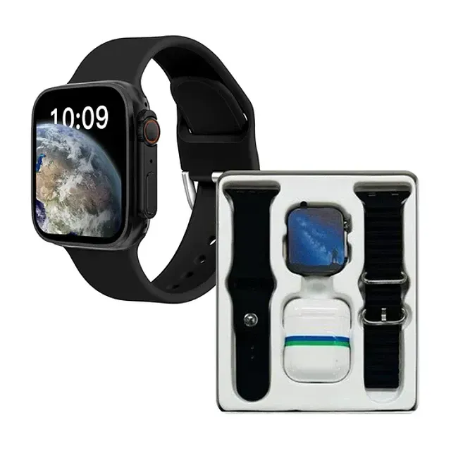 Smartwatch I8  Ultra + 2 Manillas + Audífonos inalámbricos