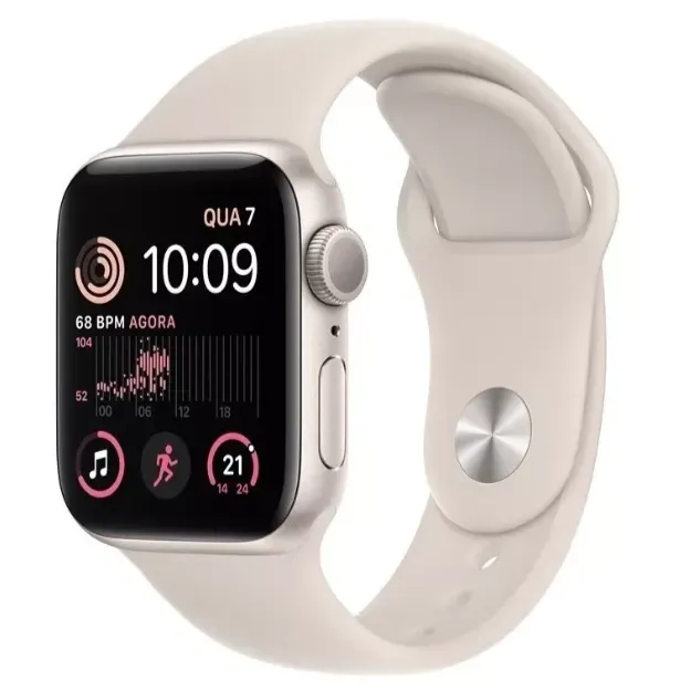 Apple Watch SE GPS - Caja de Aluminio Blanco Estelar 40 mm  Correa Deportiva Blanco Estelar 