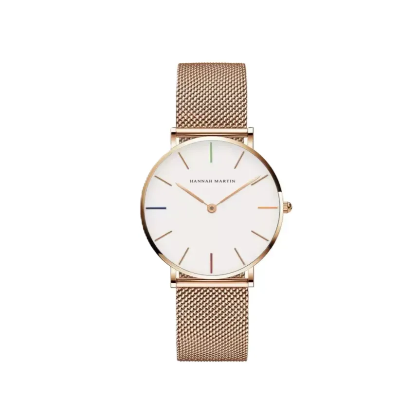 Reloj en Acero Inoxidable de Lujo Para Mujer, Impermeable Color Dorado