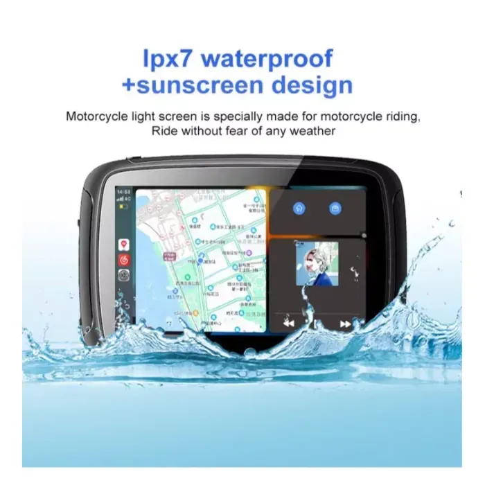 Navegador Moto Pantalla Táctil Android Apple Play Gps LPX7
