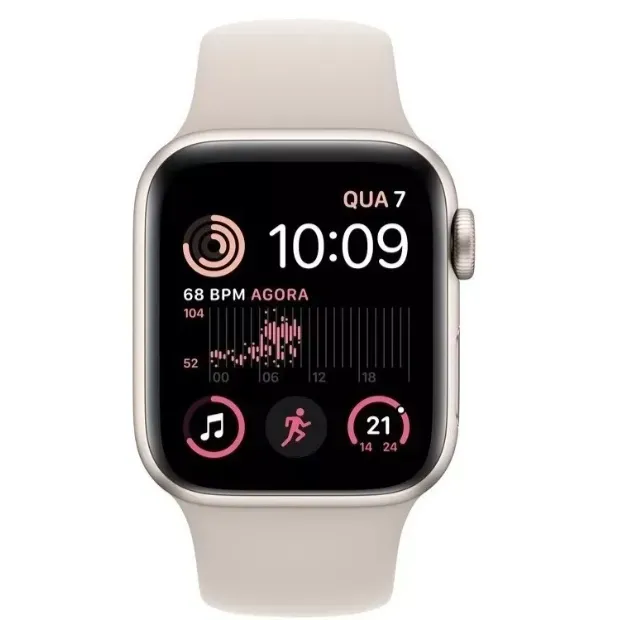 Apple Watch SE GPS - Caja de Aluminio Blanco Estelar 40 mm  Correa Deportiva Blanco Estelar 