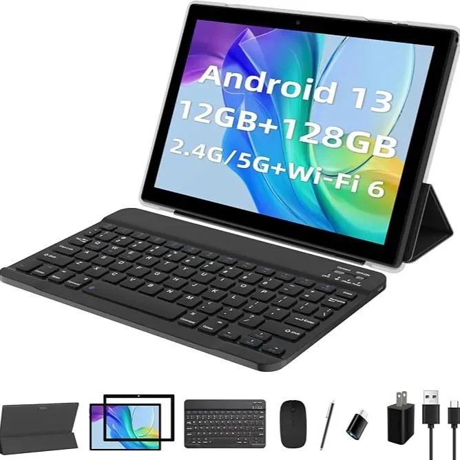 Tablet Android 13 YQSAVIOR  10 pulgadas 12 GB + 128 GB de ROM Color Negro