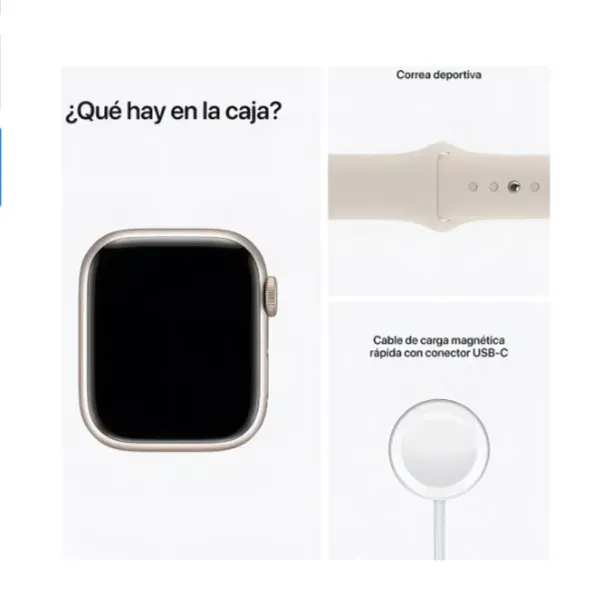 Apple Watch Serie 7 con GPS  1.77 pulg (45mm) Correa Deportiva Color Starlight