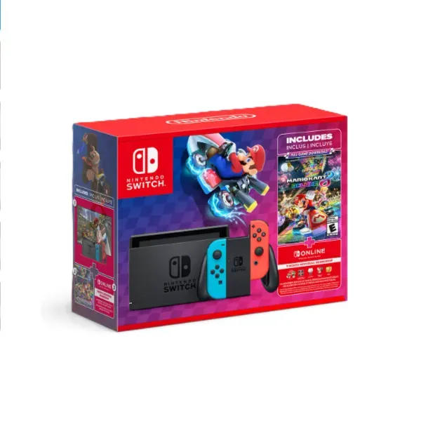 Consola Nintendo + Mario Kart 8 + 3 Meses De Switch Online Color Negro