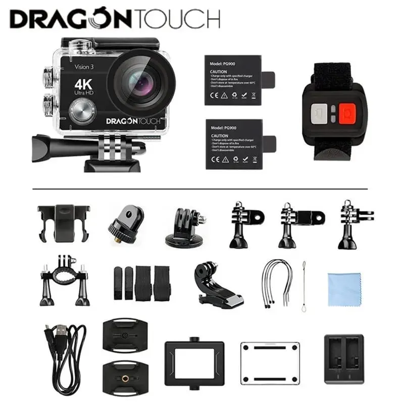 Cámara Deportiva Dragon Touch 4k 16MP Impermeable