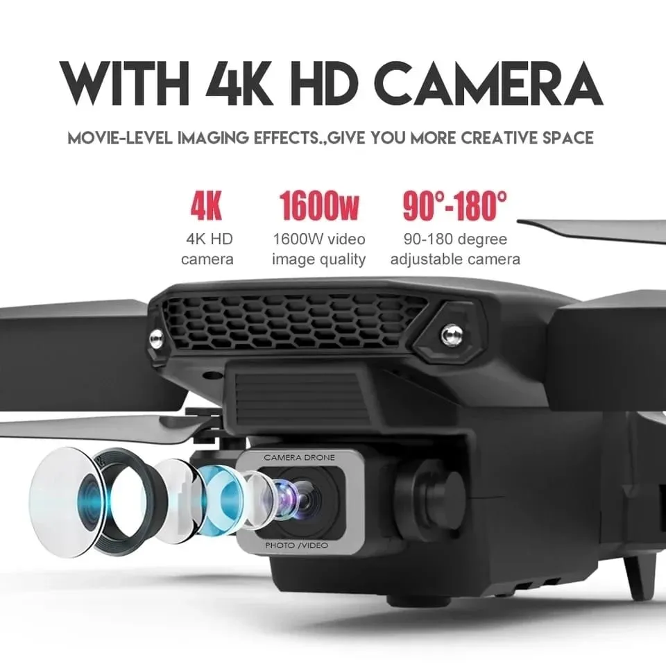 Drone E88 Pro Con Cámara 4k + Batería