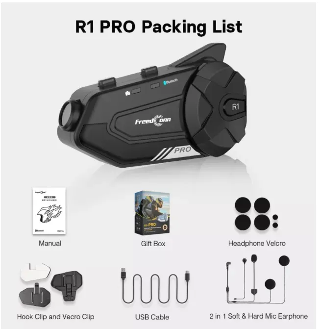 Intercomunicador R1 Pro Freedconn+Camara+Wifi Resistente