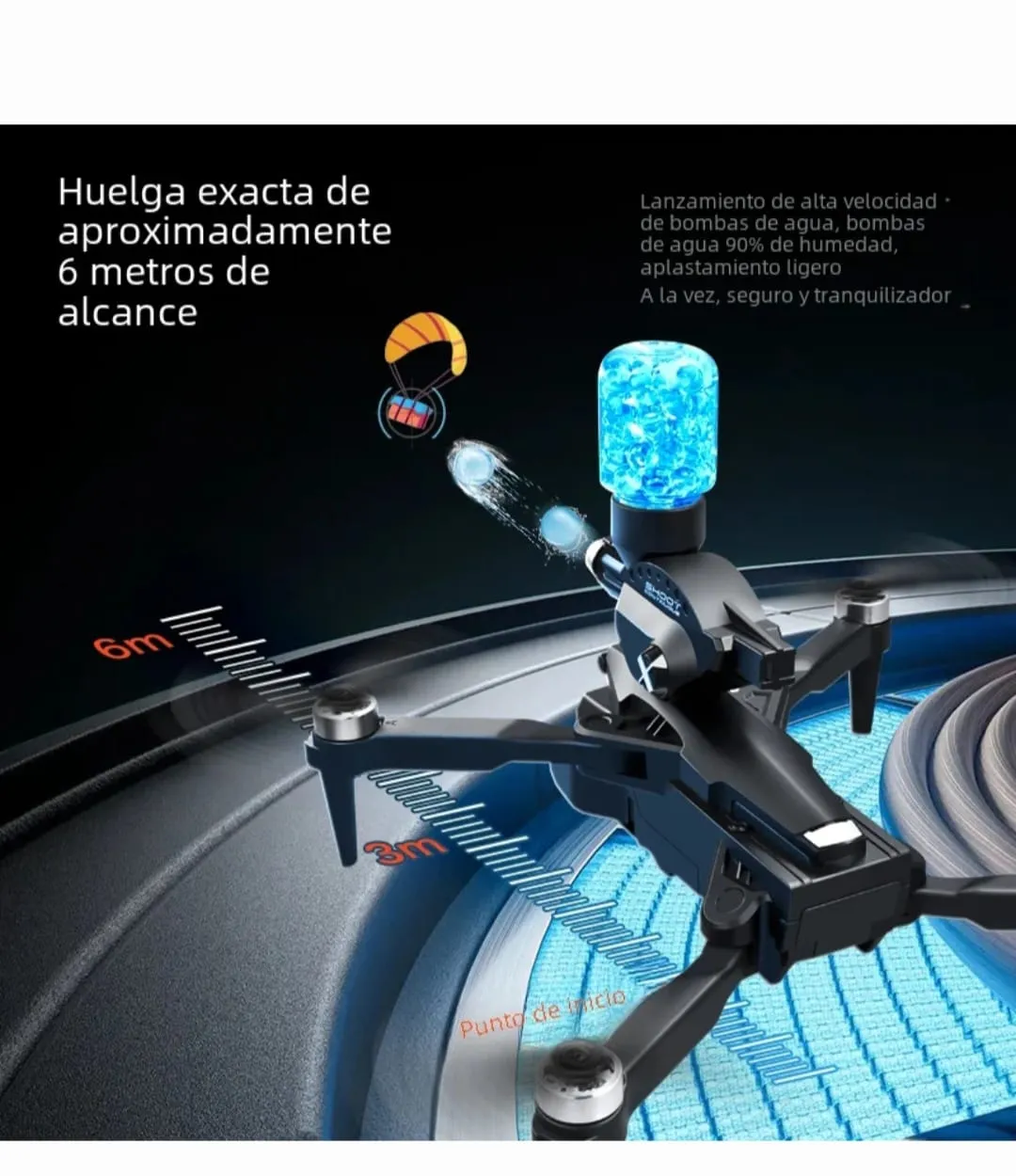 Drone Cámara 4k Disparador De Bombas Hidrogel + Bateria