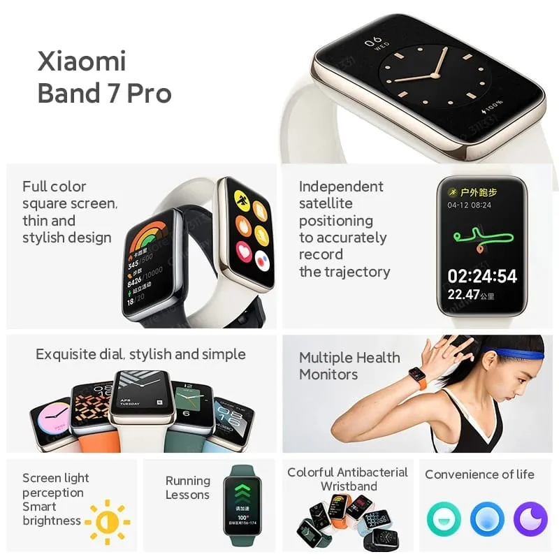 Reloj inteligente Xiaomi Mi Smart Band 7 Pro Color Negro Deportivo