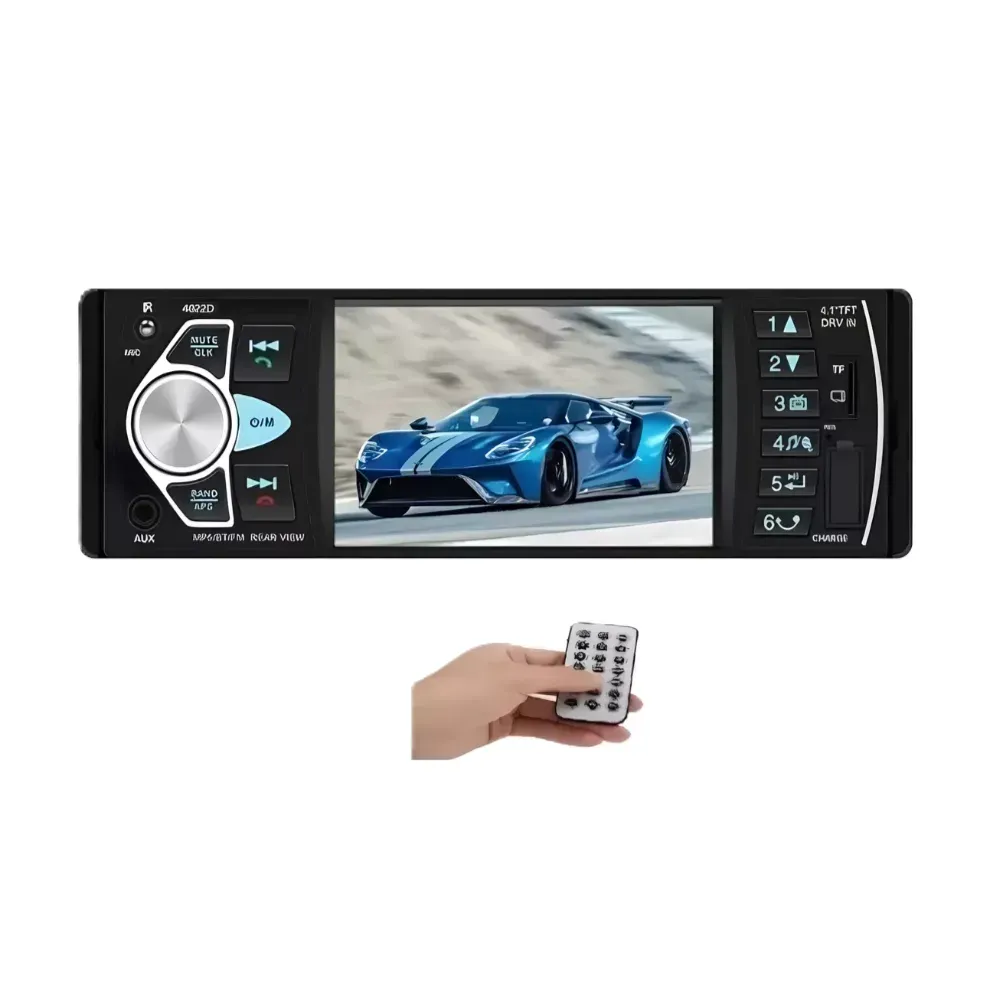 Radio Carro 1 Din Mp5 Pantalla 4.1 Bluetooth USB Mirrorlink Color Negro