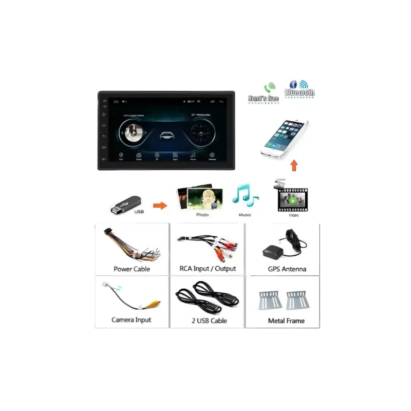 Radio Magnux Android Pantalla 2 Din Wifi GPS Waze Con Cámara Color Negro