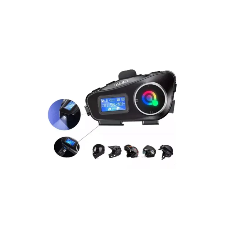 Intercomunicador Para Moto Q58 Max Con FM Color Negro