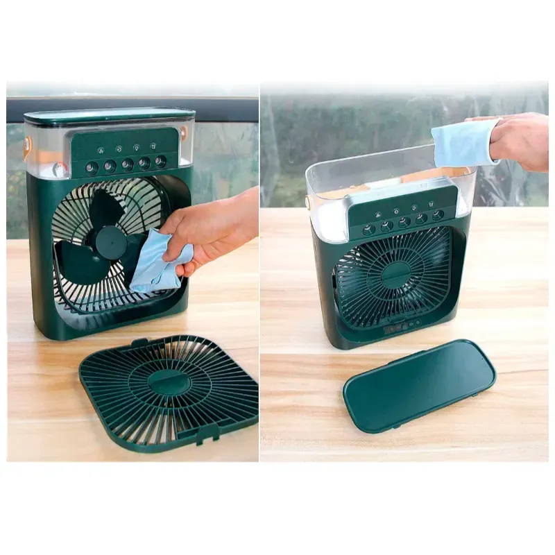 Ventilador Genérico Portátil Climatizador Humidificador Color Verde Oscuro