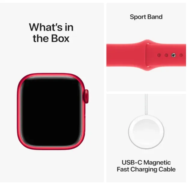 Apple Watch Series 9 GPS 41mm Smartwatch Color Rojo Sport Band S/M