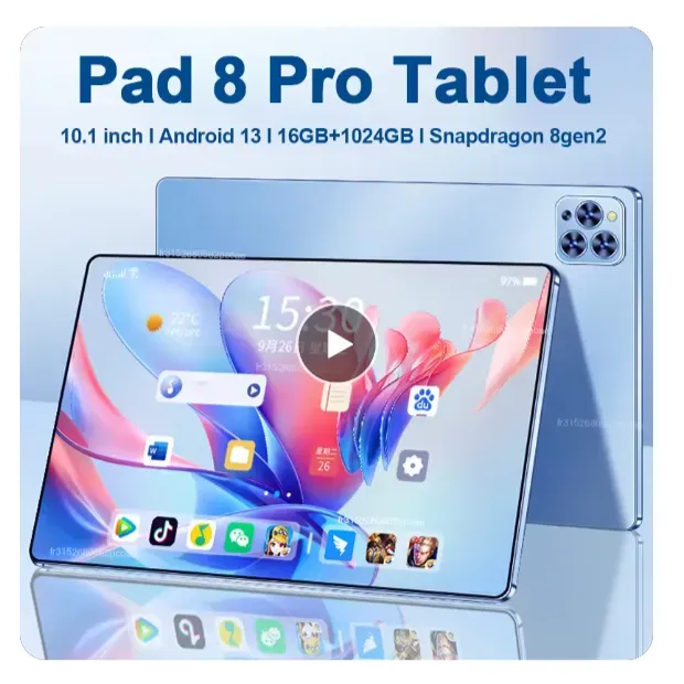 Tableta Pad 8 Pro de 12GB + 256GB Android 13 Color Azul