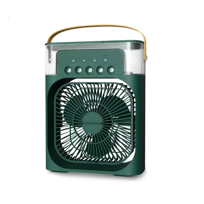 Ventilador Genérico Portátil Climatizador Humidificador Color Verde Oscuro