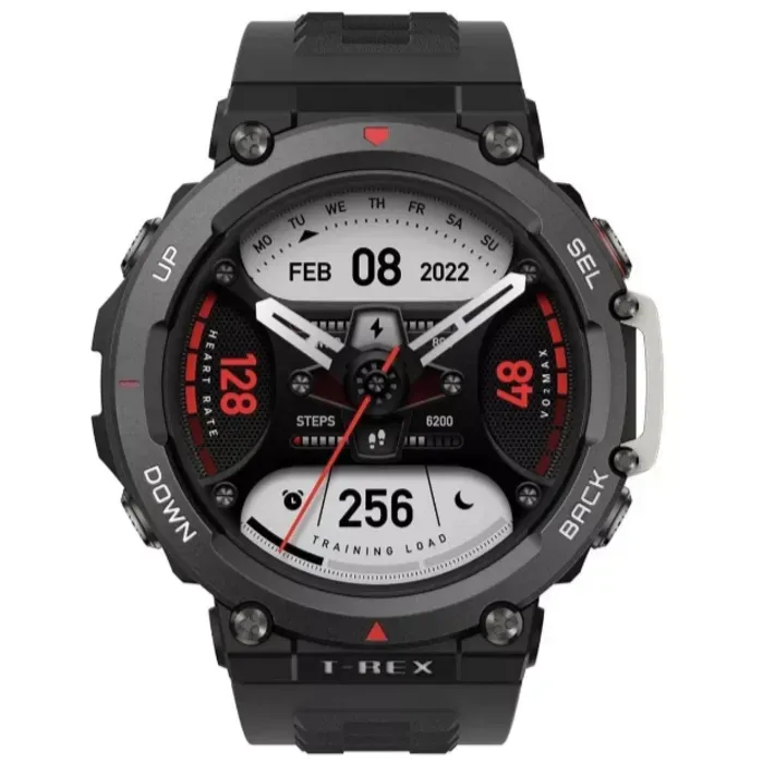 Smartwatch Amazfit T Rex 2 Display de 1.39 Pulg Con Correa de Silicona  Color Ember Black