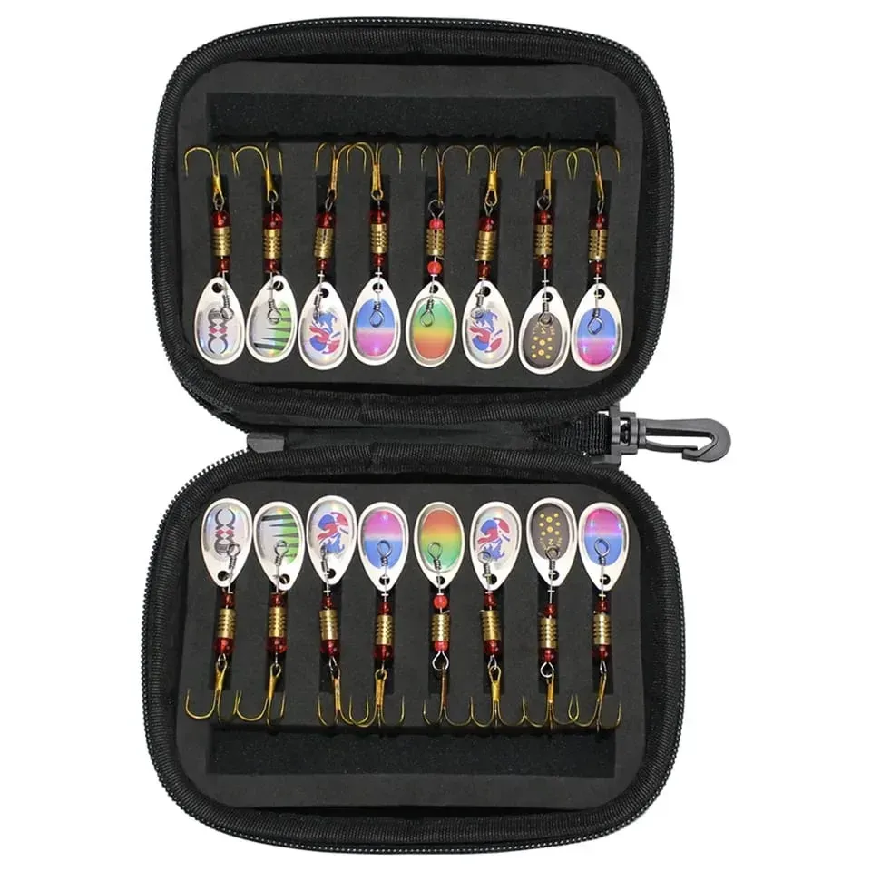 Kit De 16 Cucharas Mas Estuche Ideal Para Sabaleta Trucha Bass