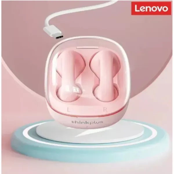 Audífonos Lenovo Lp13 Tipo Arete Color Rosa 