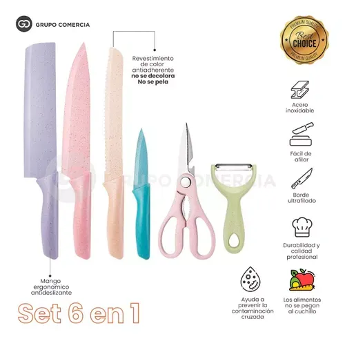 Set Juego De Cuchillos Para Cocina X6 Piezas