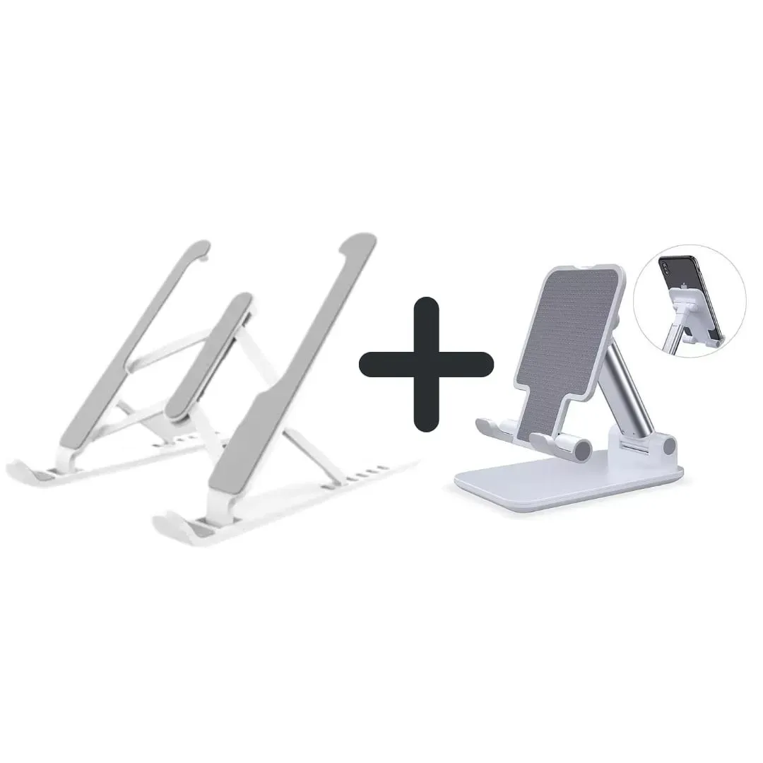 Combo Base Para Pc Plegable + Holder Para Celular 