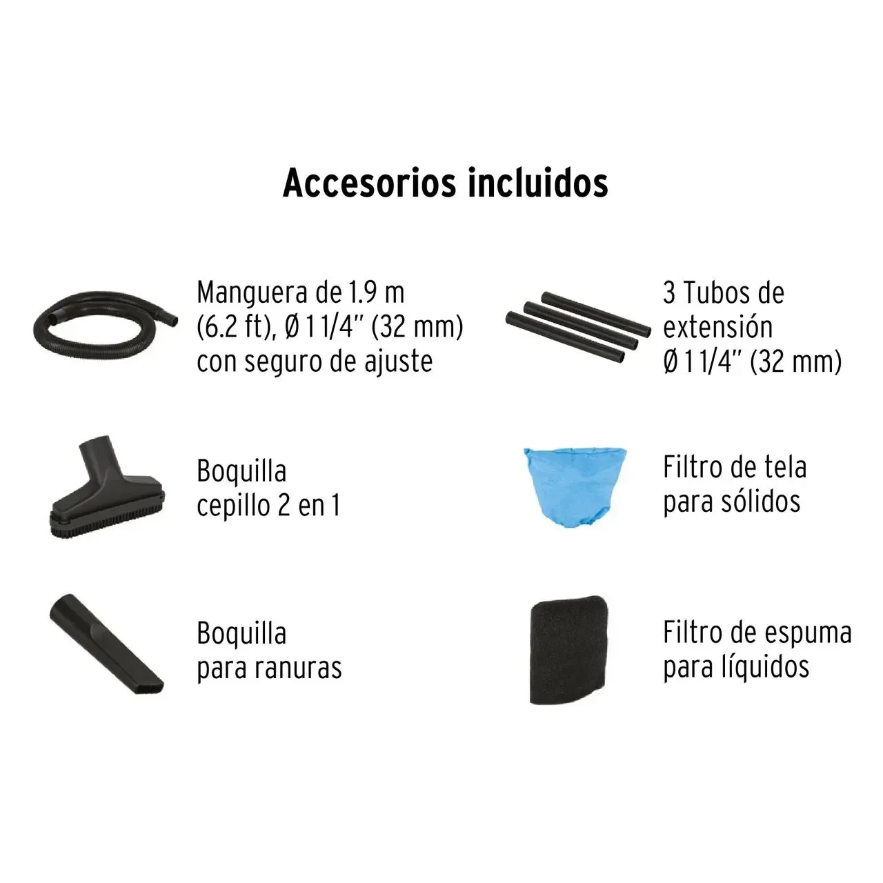 Aspiradora Plástica Truper Solidos Y Líquidos + Accesorios 23 Litros (6 GAL) 