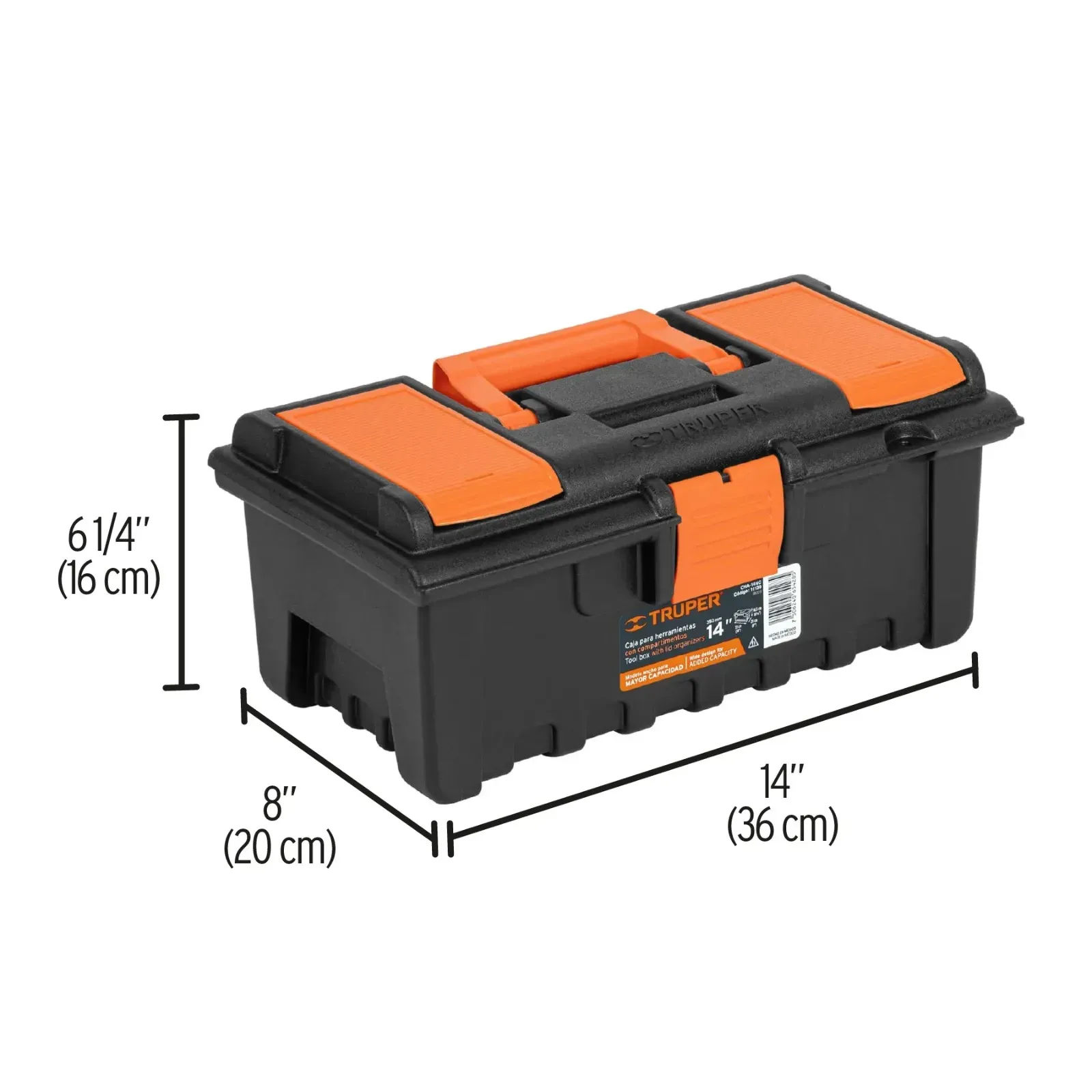 Caja De Herramientas De 20 Cm Con Charola Y Compartimientos Truper