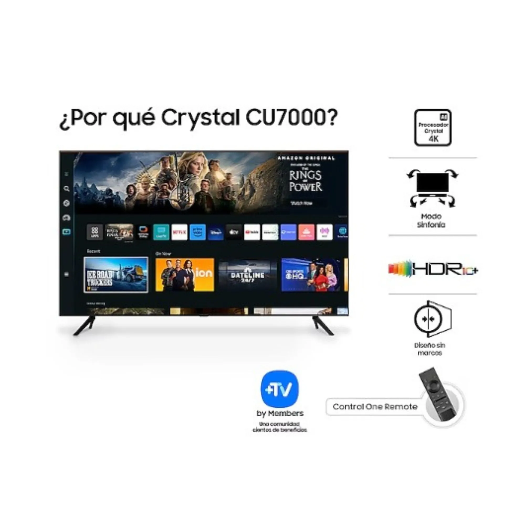 Televisor Samsung FLAT LED Smart TV 43"  UHD 4K UN43CU7000KXZL