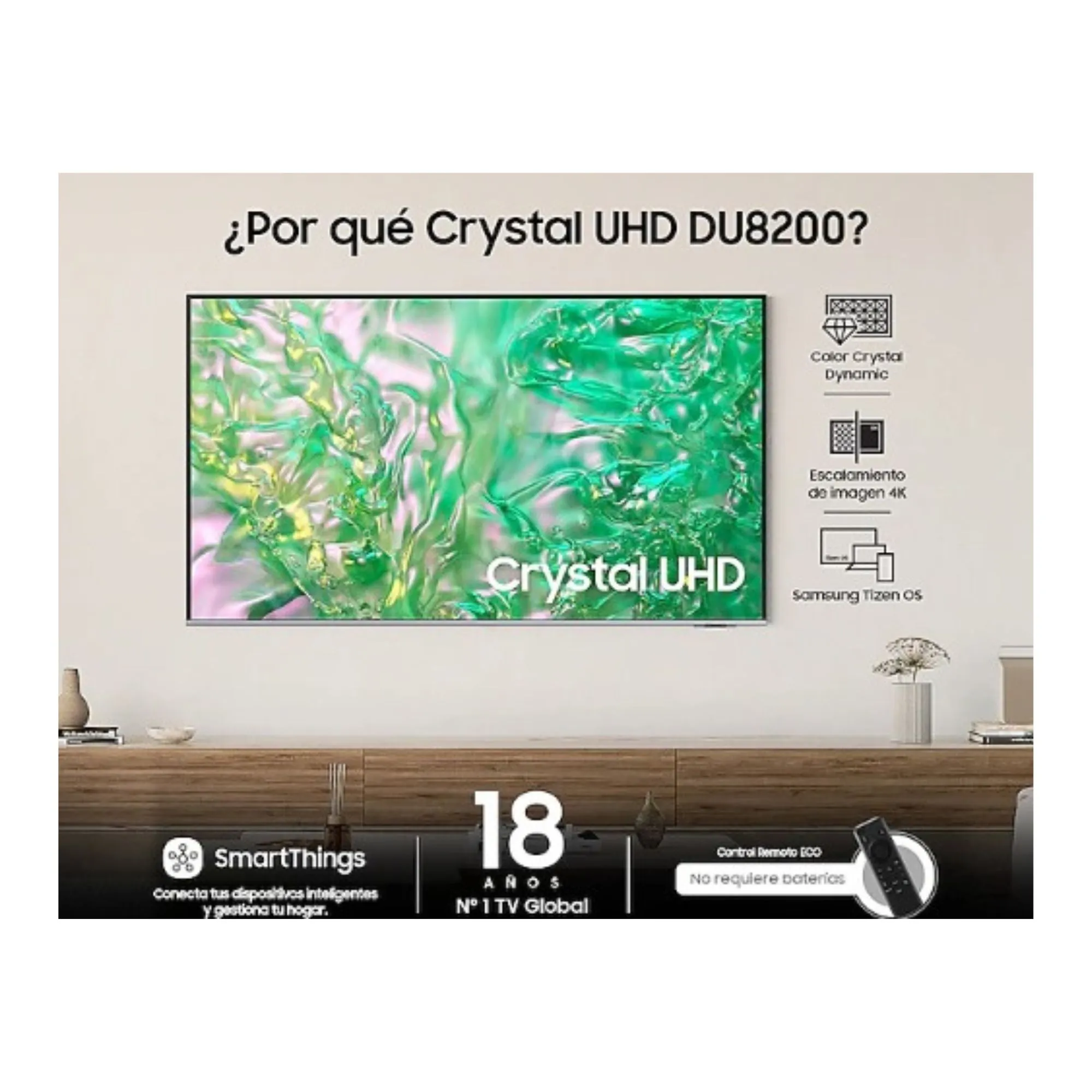 Televisor Samsung FLAT LED Smart TV 65"  Crystal UHD 4K UN65CU8200KXZ