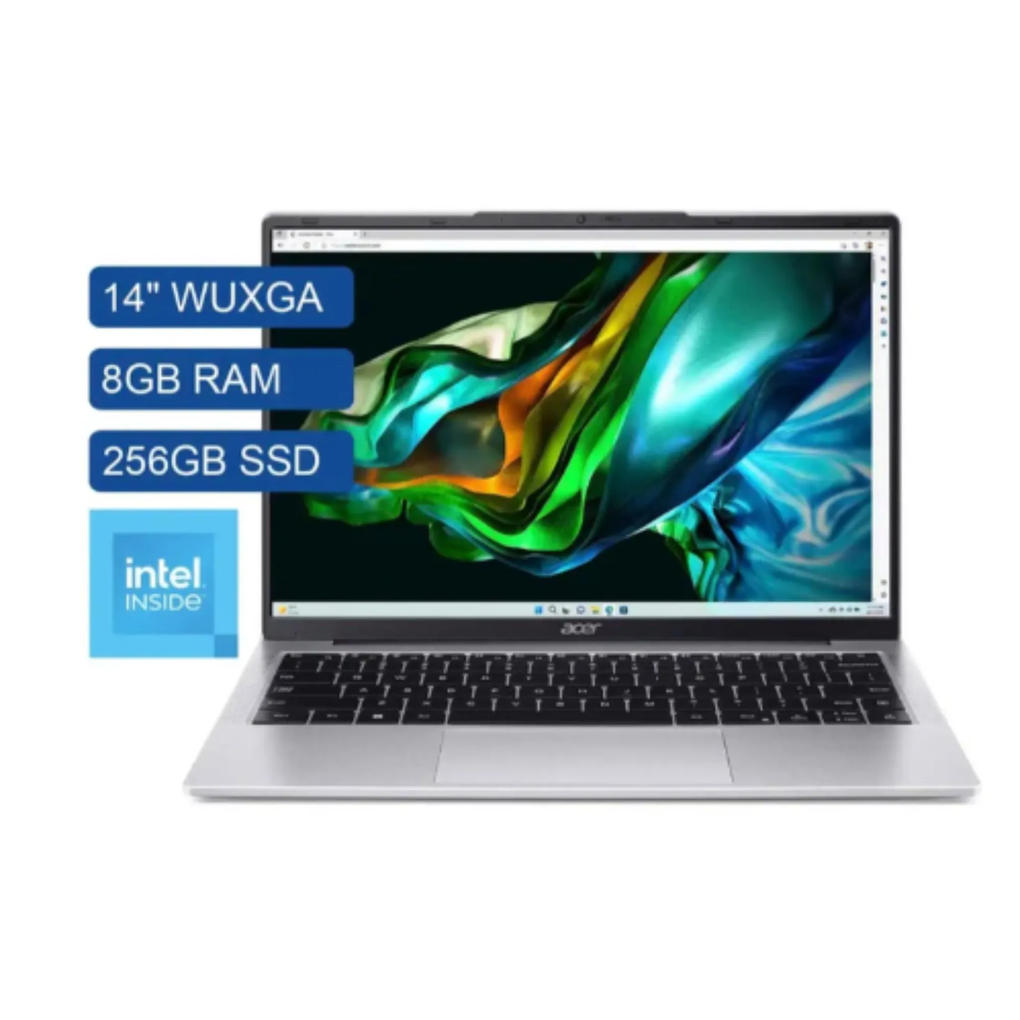 Portatil Acer AL14-31P-C0S2 HD Intel N100 14" 8GB/256SSD/Windows 11 Home Single color Silver