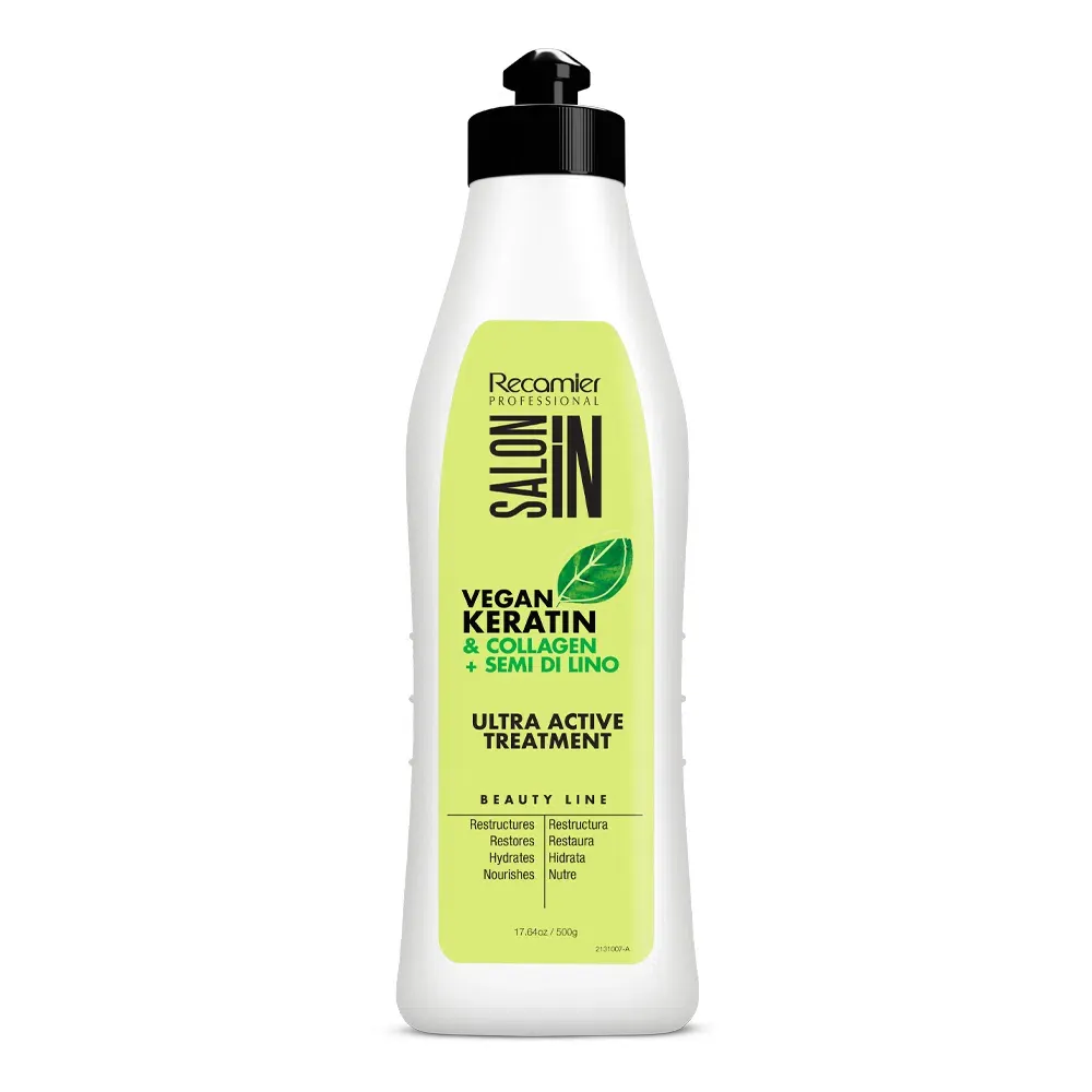 Tratamiento Vegan Keratin Collagen + Semi di Lino Ultractive Salon In Recamier 500ml