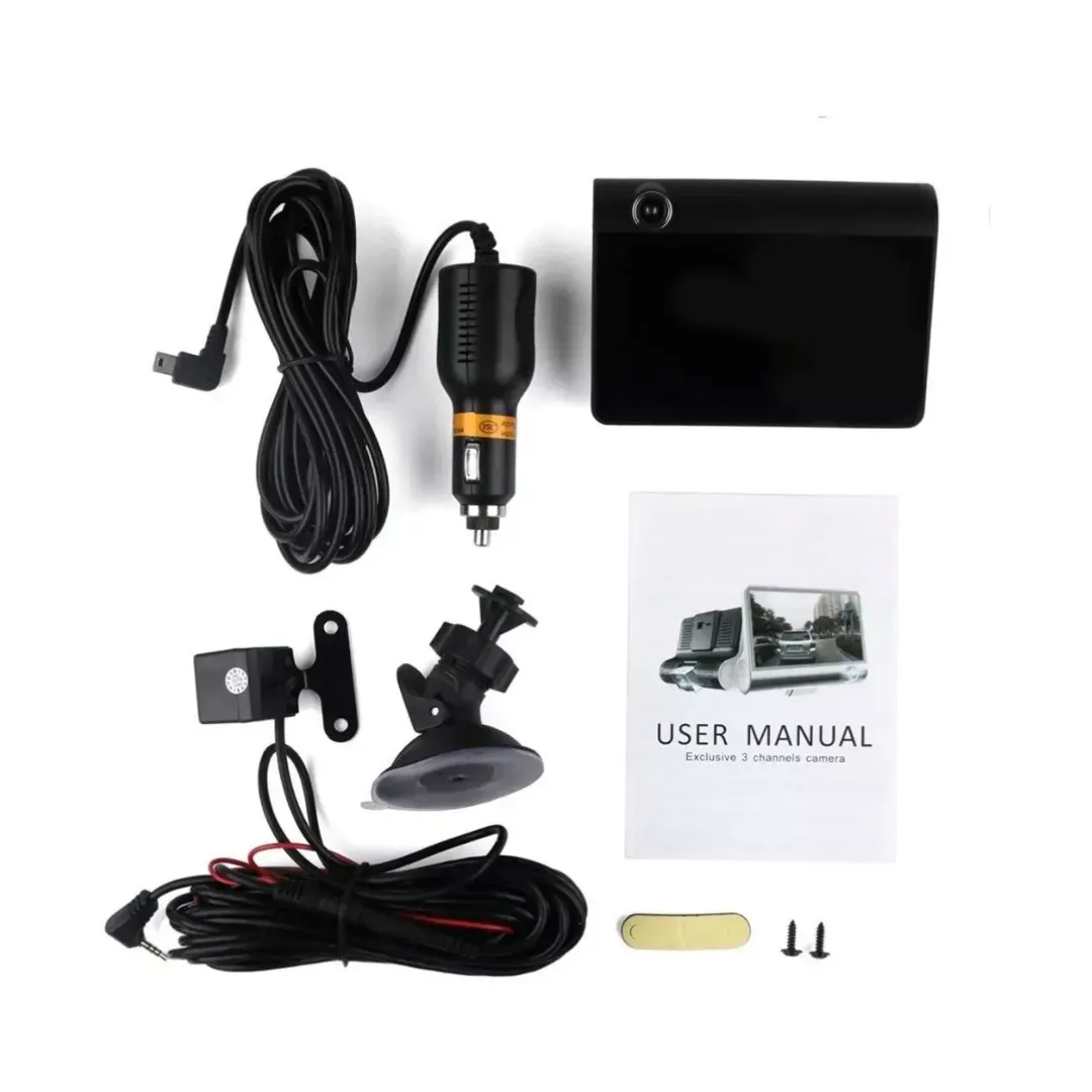 Cámara Dvr 3 en 1 Para Carro Reversa Frontal Interior Alta Calidad