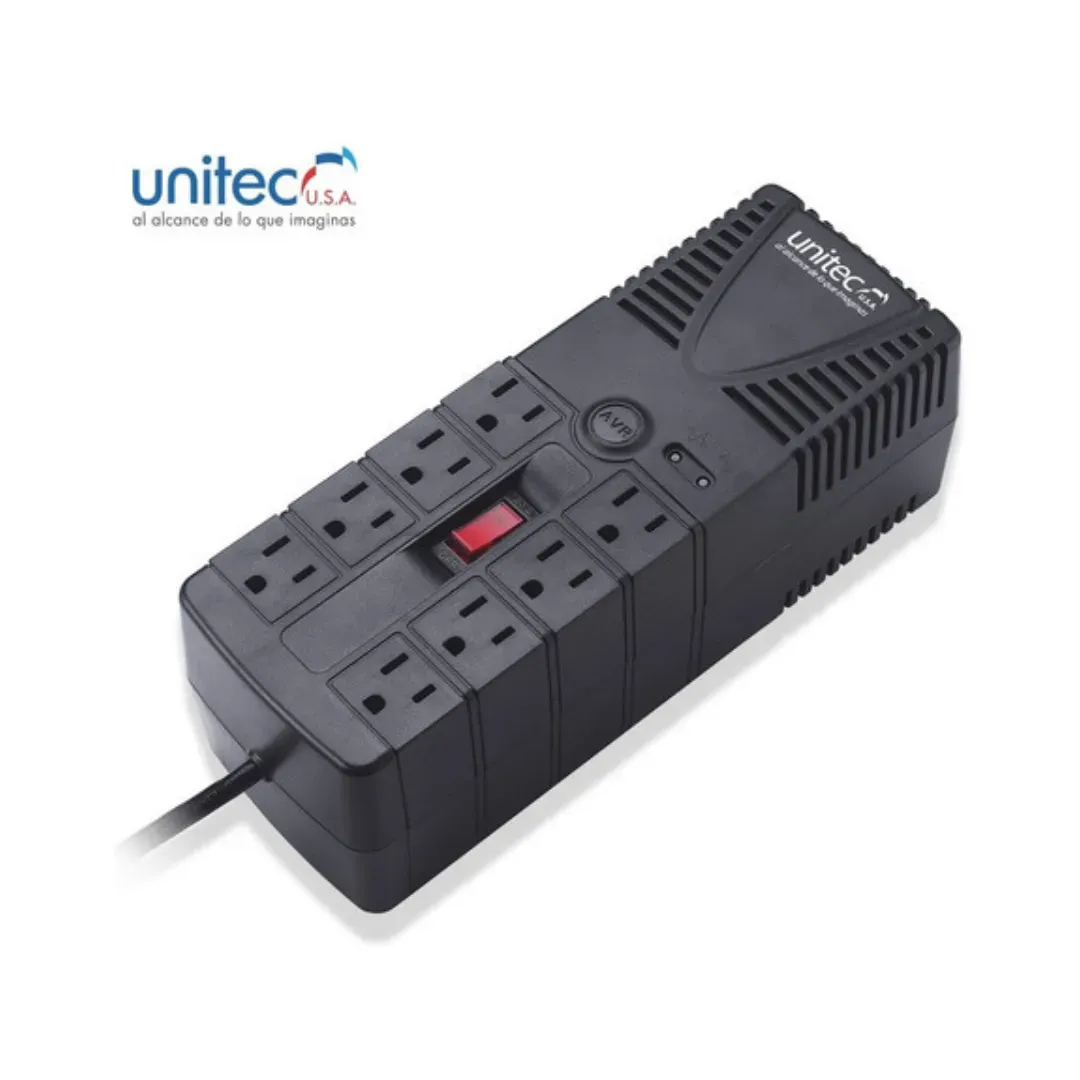 Estabilizador Regulador De Voltaje Unitec 1200w Con 8 Tomas