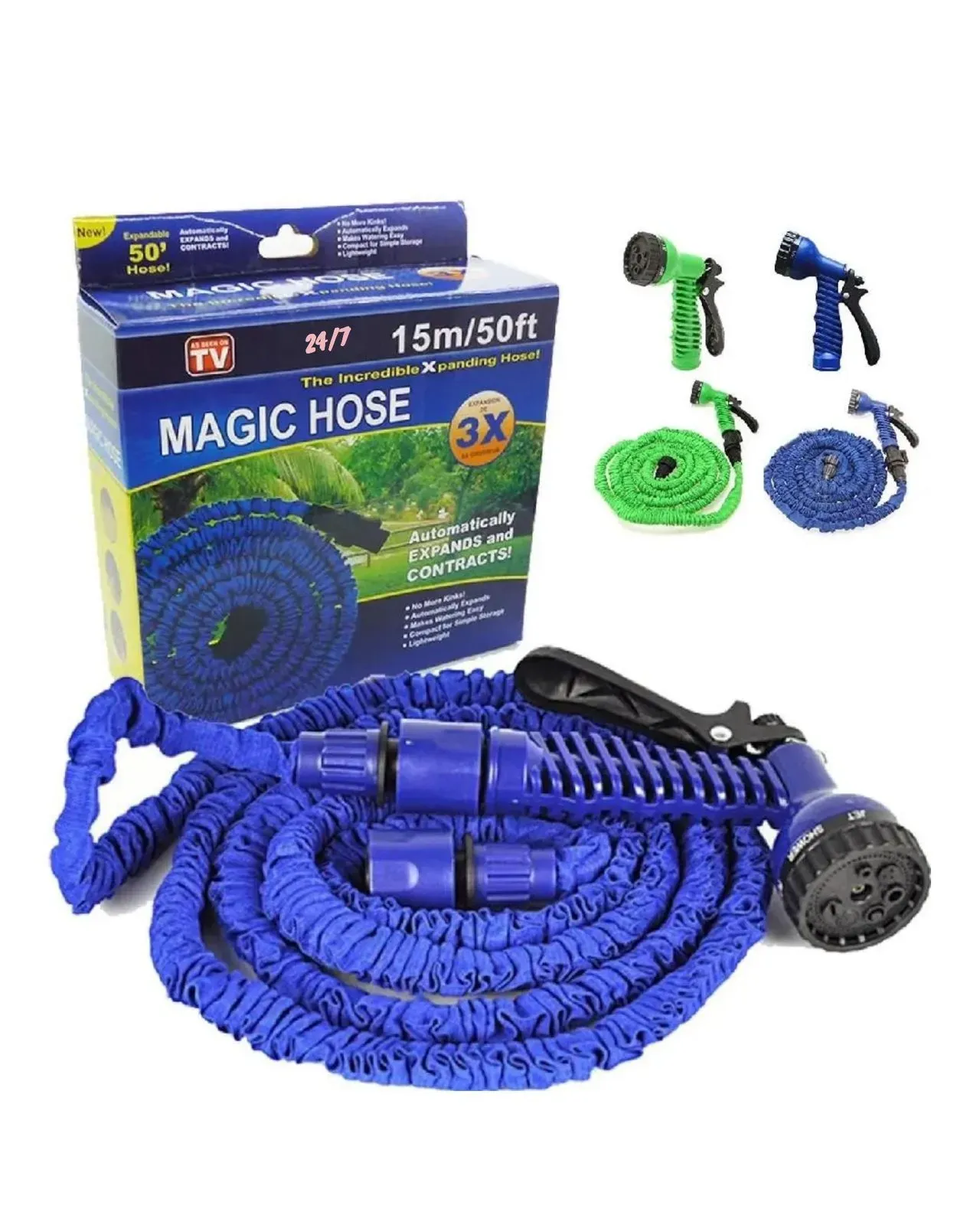 Manguera Expandible Magic Hose 15 Metros+ Pistola Multi Salidas