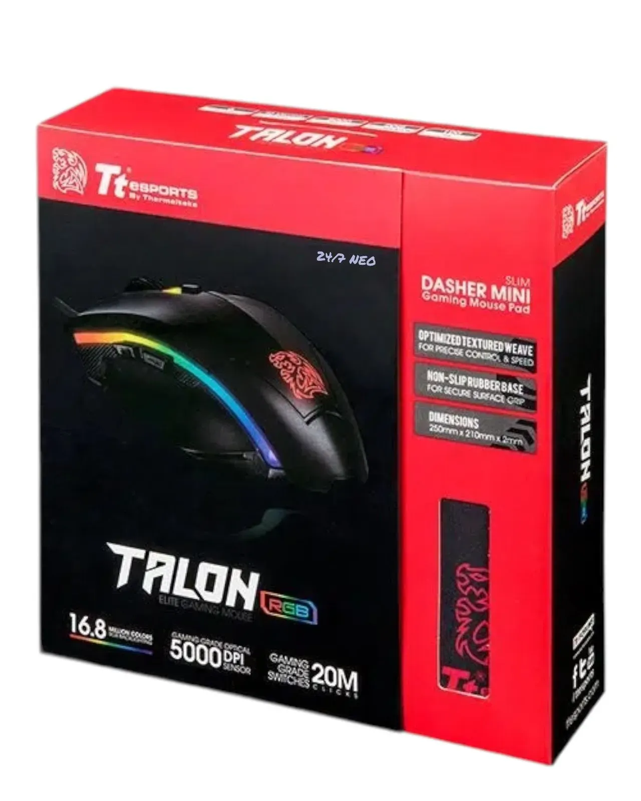 Mouse Gamer Thermaltake Talon Elite Gaming Rgb + Pad Mouse