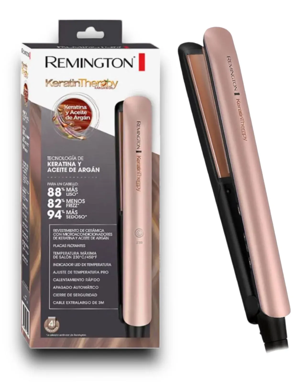 Plancha Para Cabello Remington Keratina Y Aceite De Argan