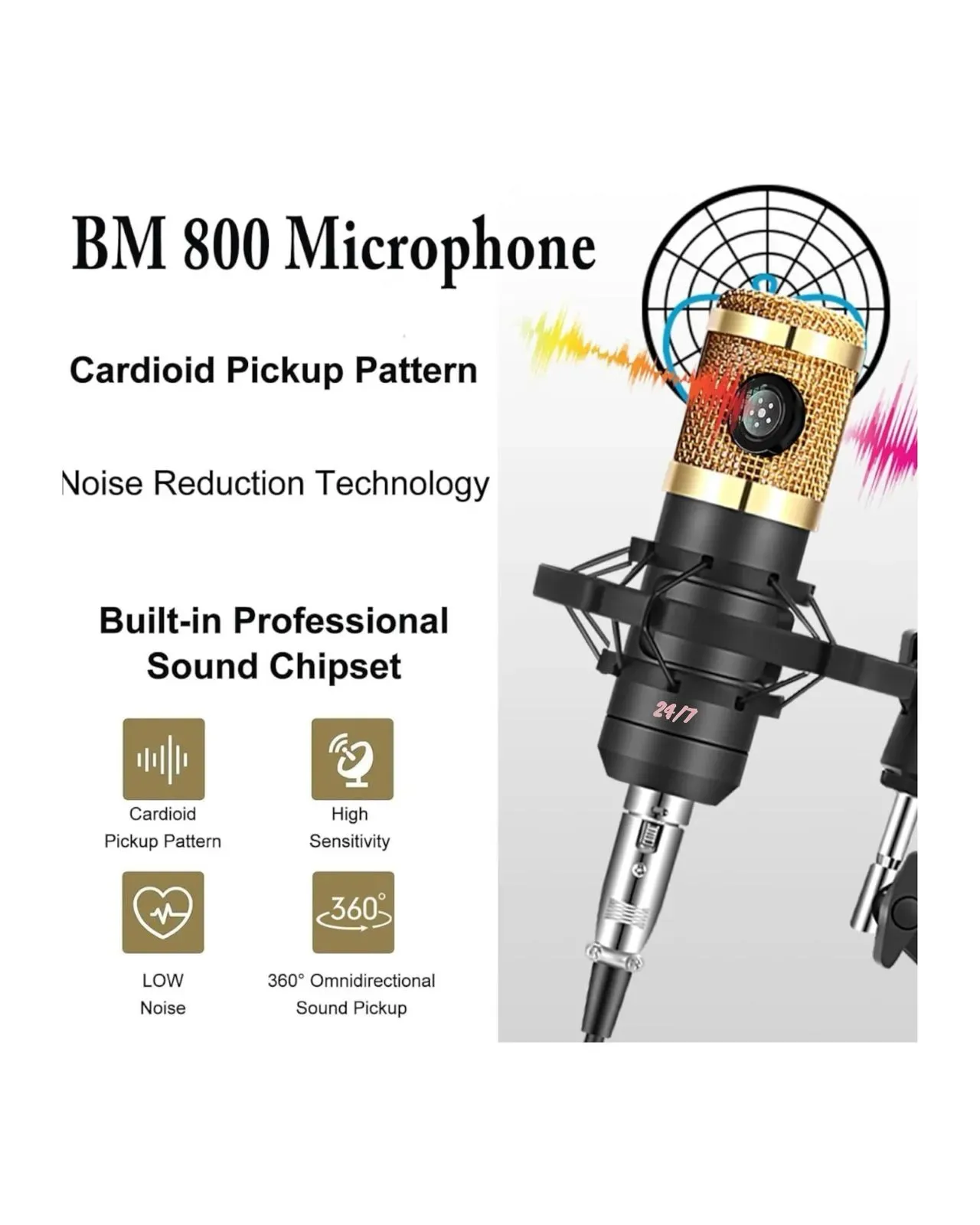 Kit Micrófono Profesional De Condensador + Tarjeta Sonido 