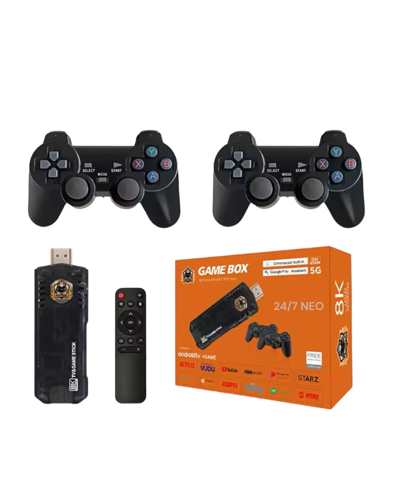 Consola de Juegos Android TV Box Game + 2 Controles Inalámbricos