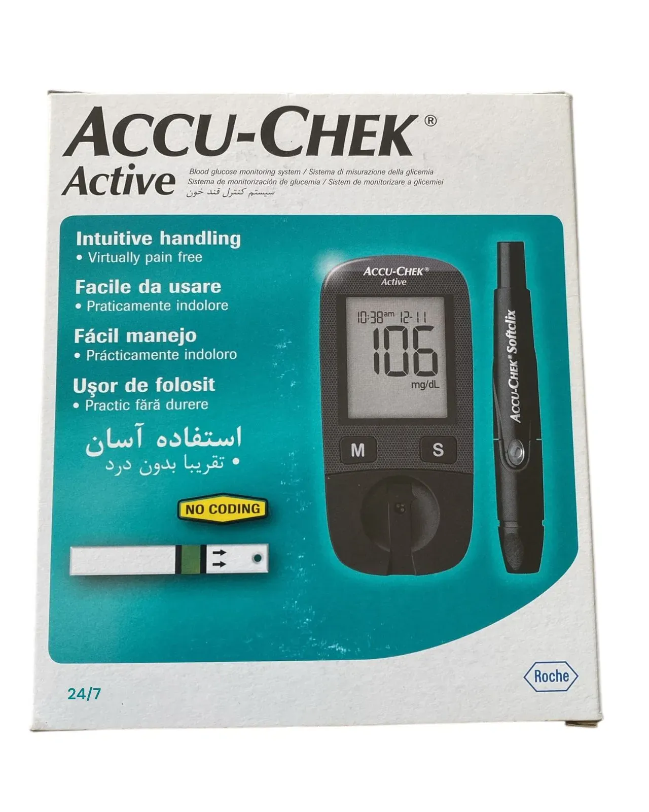 Glucómetro Digital Medidor De Glucosa Accu Chek Tiras Reactivas