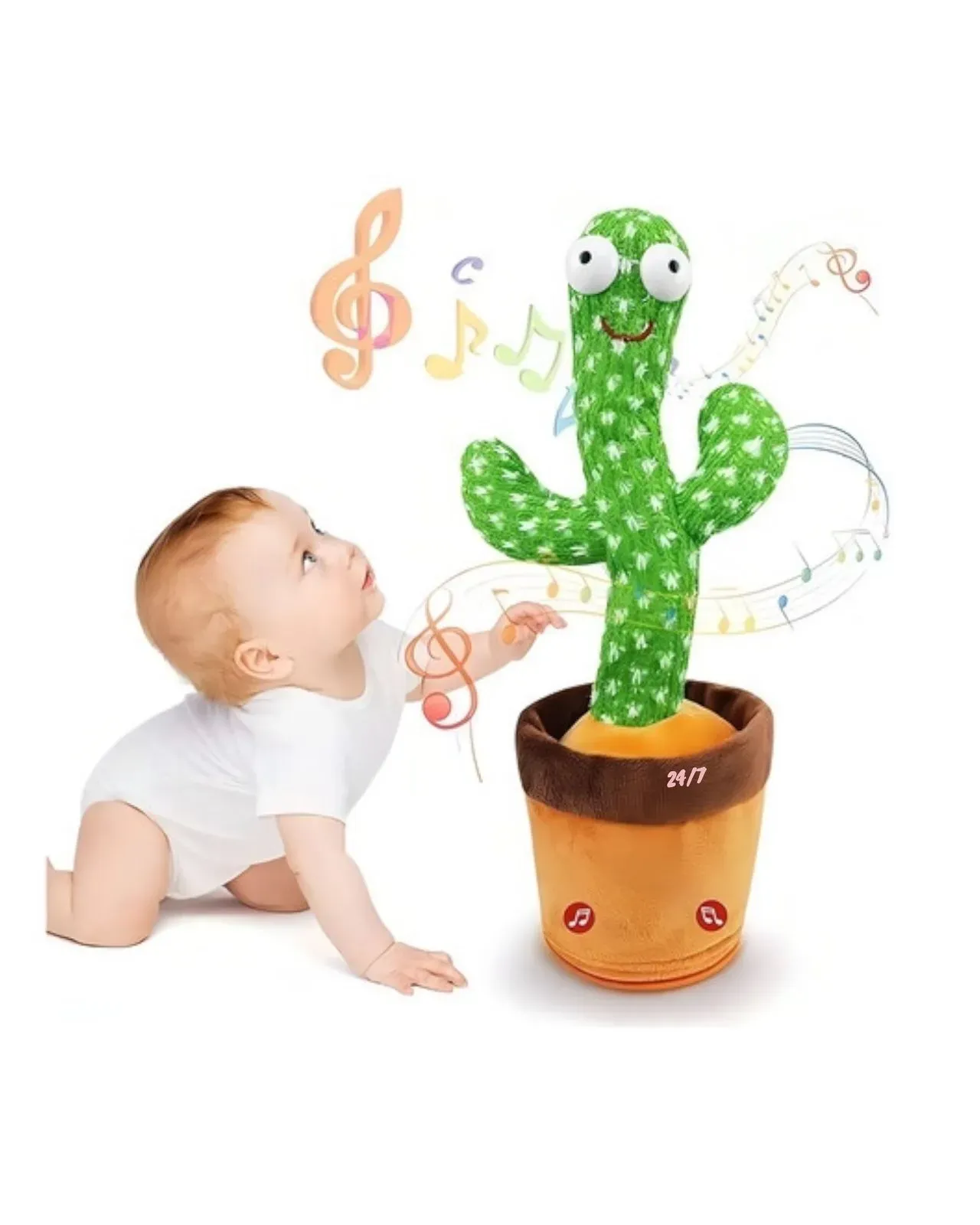 Juguete Cactus Bailarín Con Luces Imita Voz Sonidos Música Juguete