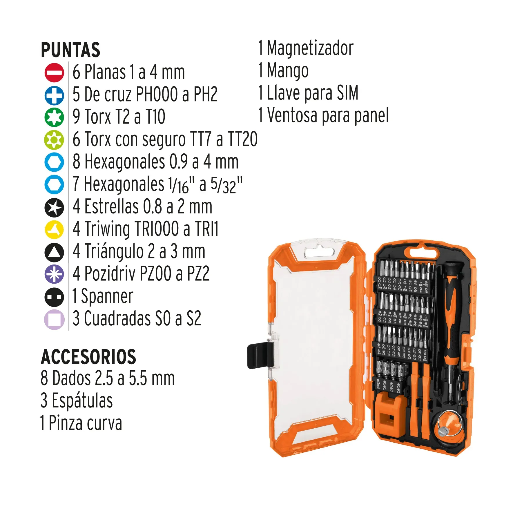 Set Para Reparación De Celulares Y Otros Dispositivos 77 piezas Truper