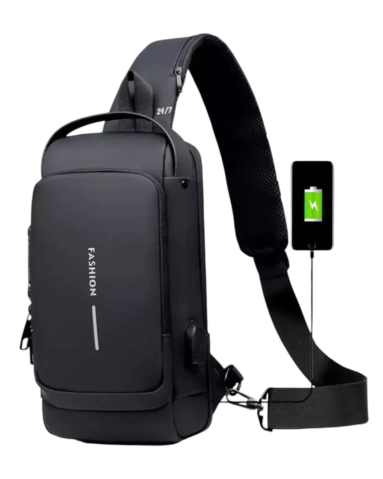 Bolso Bandolera Para Hombre Mochila Canguro Usb 